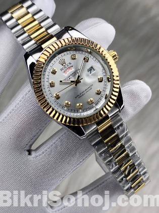 Gold Quartz Watch For Men (Rolex)